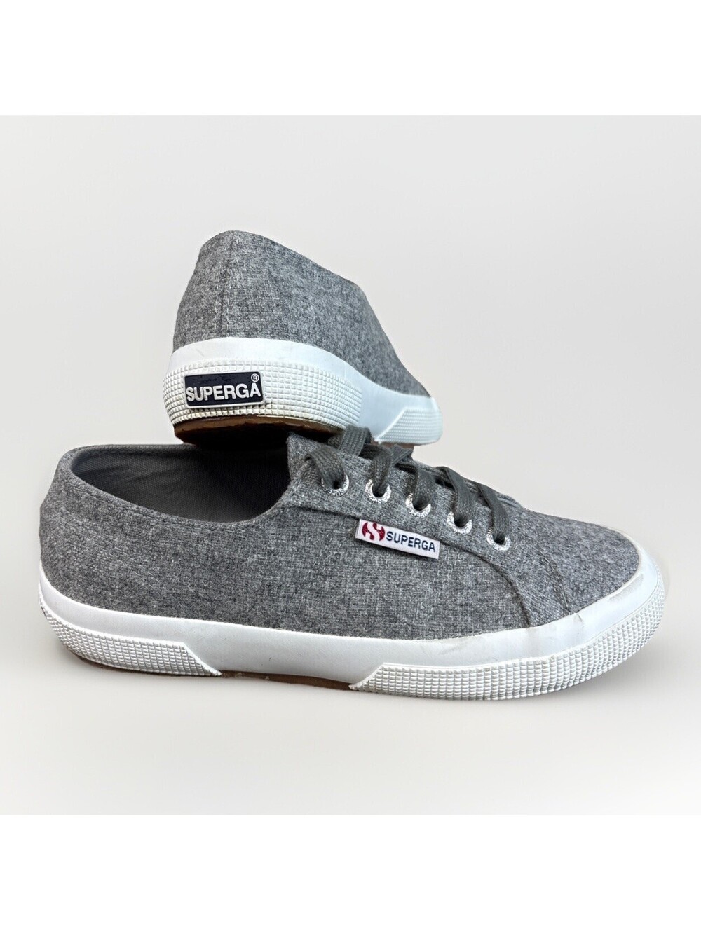 Superga Sneakers Wool Blend Low Top Casual Walking Women's 6 Gray Rubber Soles